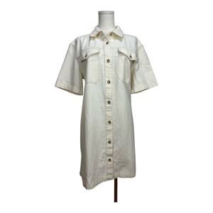$128 NWT Madewell Denim Boxy Shirtdress Vintage Canvas Womens Size Large Cotton